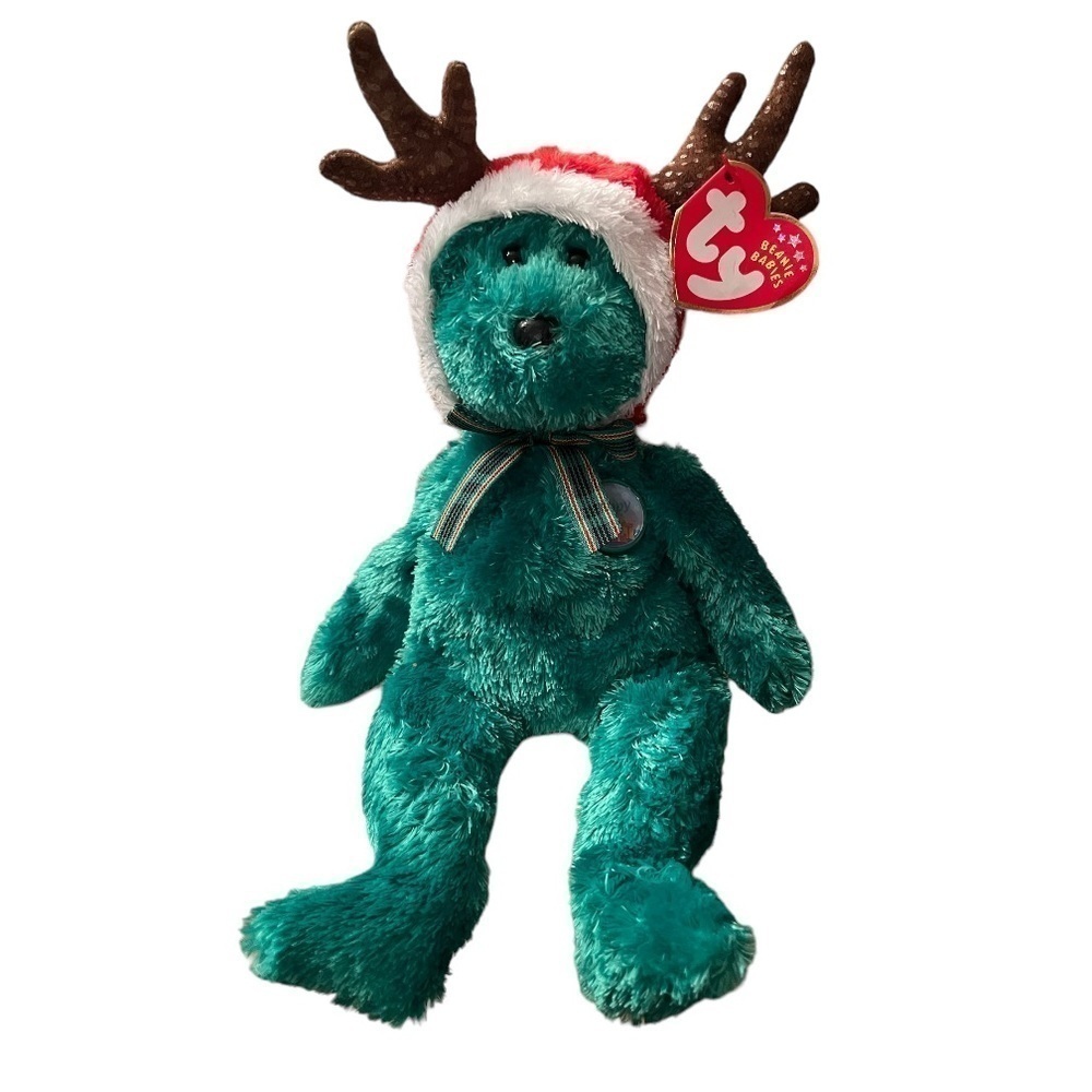 VTG Ty Holiday Teddy Bear Reindeer Costume – Christmas Collectible Stuffed Bear